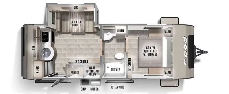 2021 Forest River R-Pod RP-202 - Floor plan