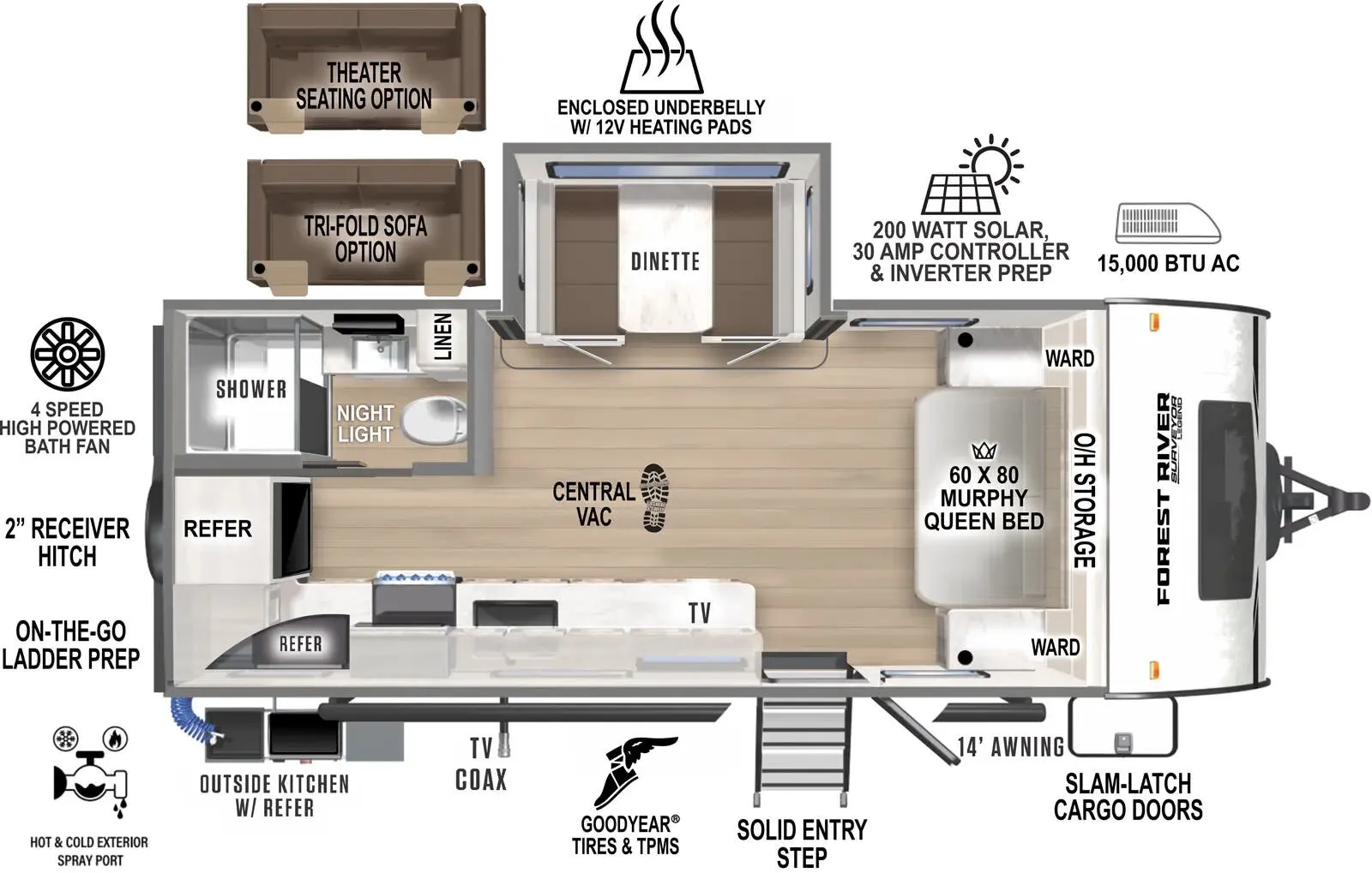 2025 Forest River Surveyor Legend 203RKLE - Floor plan