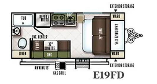 2018 Forest River Flagstaff E-Pro E19FD - Floor plan