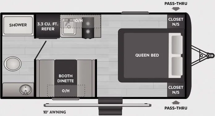 Keystone Hideout Mini 178RB floor plan