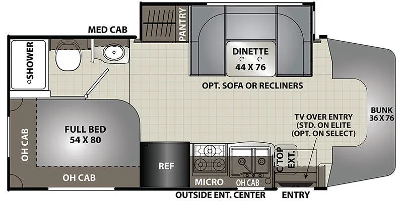 2022 Coachmen Prism Elite 24CB - Floor plan