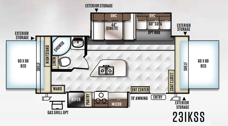 Forest River Rockwood Roo 23IKSS floor plan