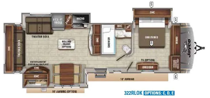Jayco Eagle 322RLOK floor plan
