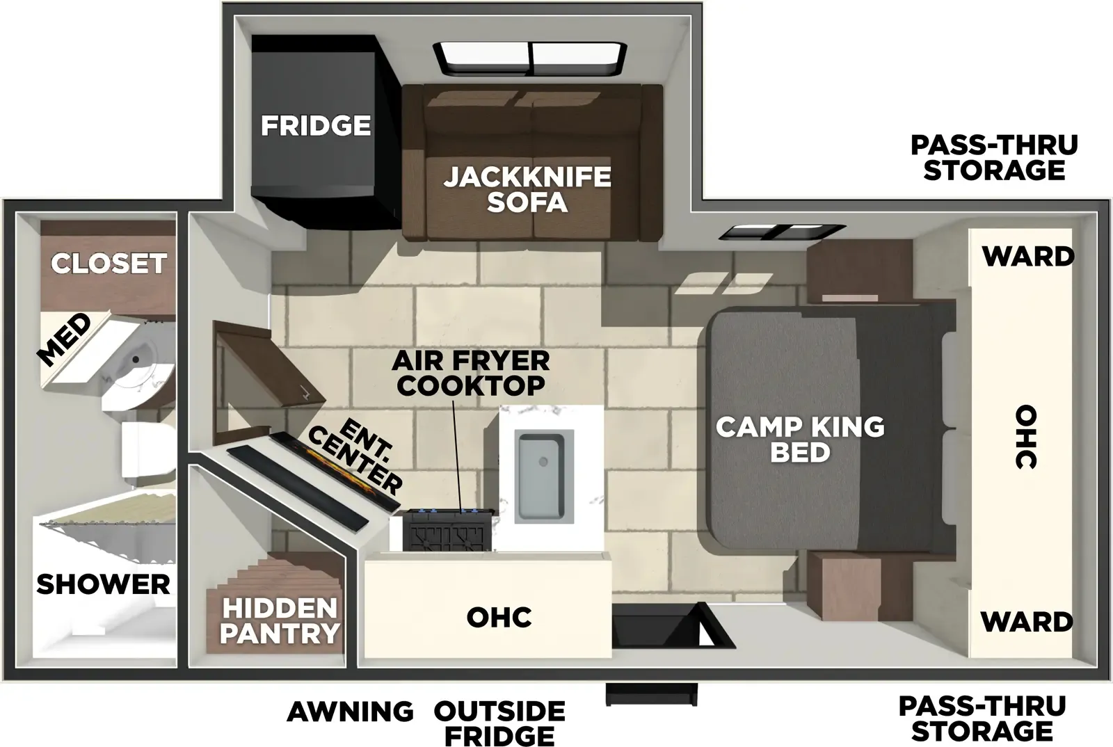 2026 Prime Time Tracer 195RB - Floor plan
