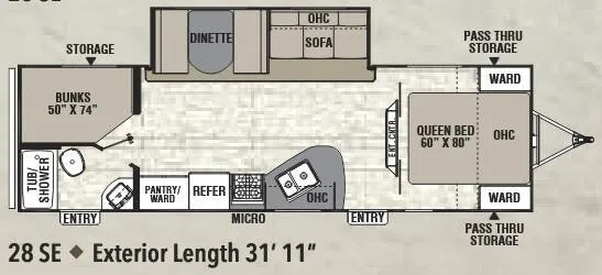 Coachmen Freedom Express Select 28 SE floor plan