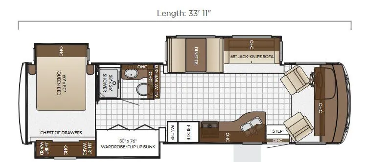 Newmar Bay Star Sport 3306 floor plan