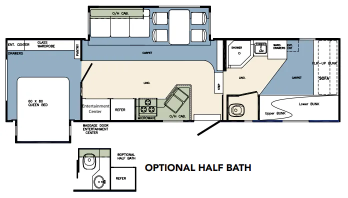 Forest River Wildcat 32QBBS floor plan