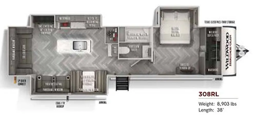 Forest River Wildwood Heritage Glen 308RL floor plan