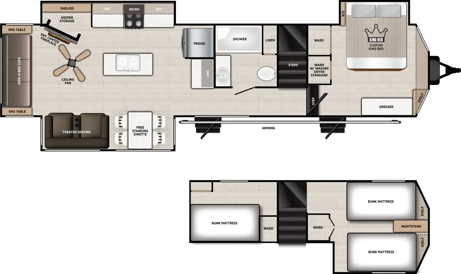 Forest River Salem Grand Villa 42DL floor plan