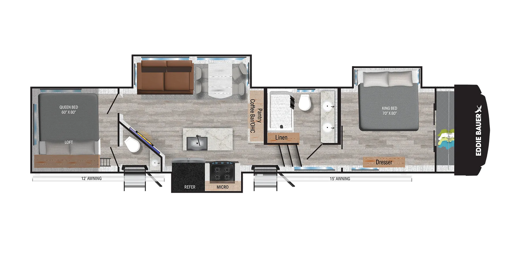 Heartland Eddie Bauer 3600LF floor plan