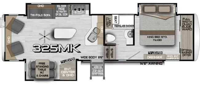 2027 Northwood Arctic Fox Edge 325MK floor plan