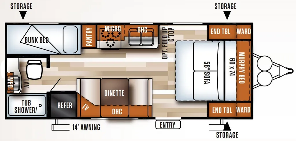 2017 Forest River Salem Cruise Lite 201BHXL floor plan