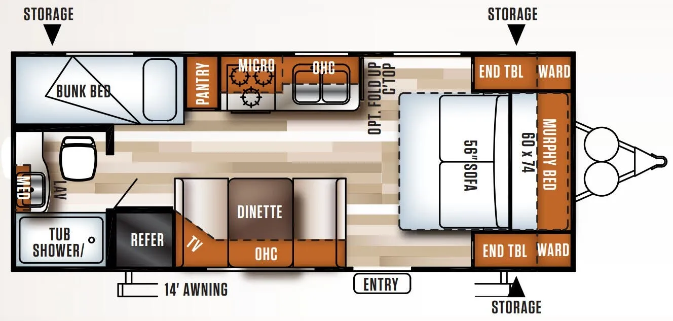 Forest River Salem Cruise Lite 201BHXL floor plan