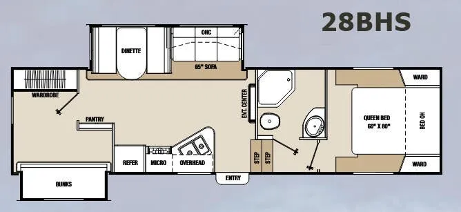 Coachmen Chaparral Open Trail 28BHS floor plan