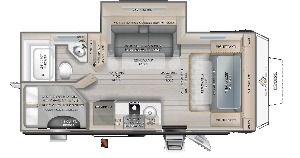 Ember RV Overland 221MDB floor plan