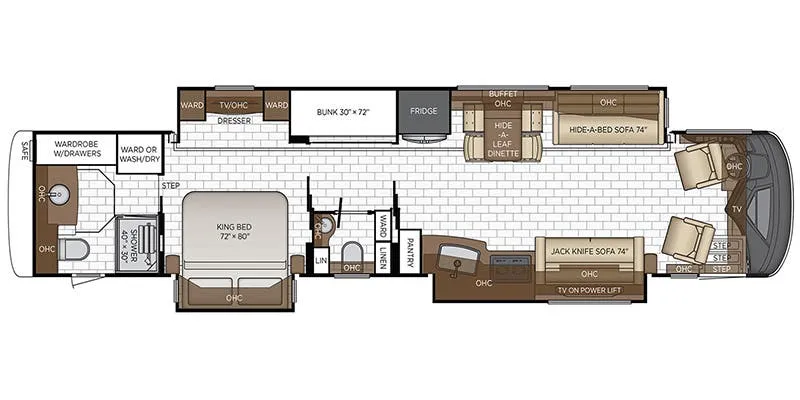 Newmar London Aire 4535 floor plan