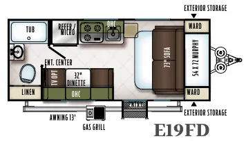 Forest River Flagstaff E-Pro E19FD floor plan