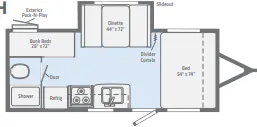 Winnebago Micro Minnie 2100BH floor plan