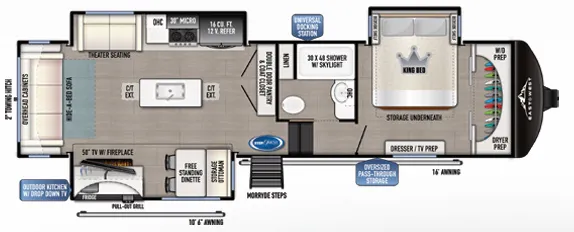 2024 East to West Tandara 321RL-OK - Floor plan