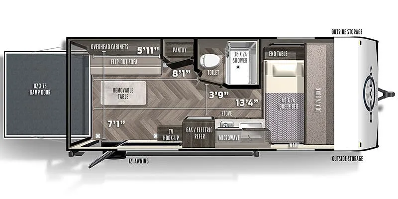 Forest River Ozark 1700TH floor plan