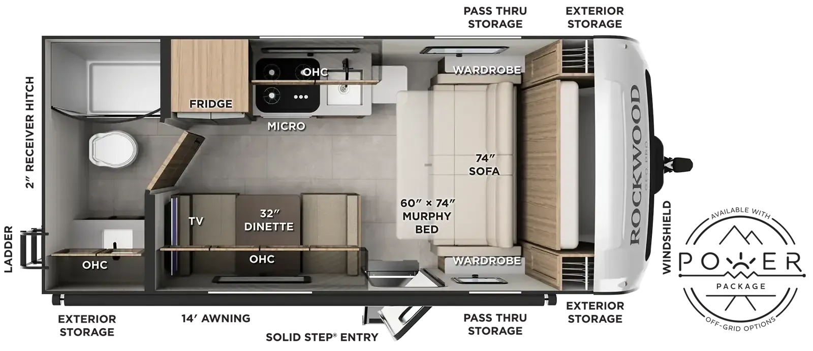 Forest River Rockwood Geo Pro G19FDT floor plan