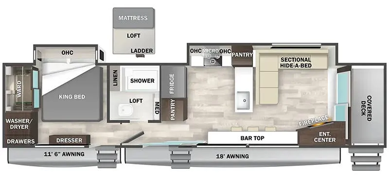 2025 Forest River Cedar Creek Cottage 40CFD floor plan