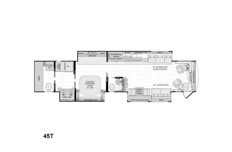 2014 American Coach Heritage 45T floor plan
