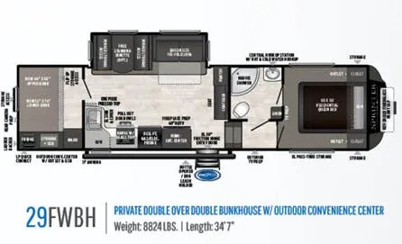 Keystone Sprinter Campfire 29FWBH floor plan
