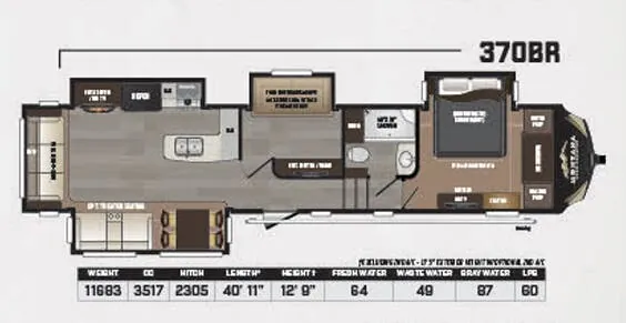 Keystone Montana High Country 370BR floor plan