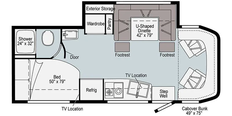 2016 Winnebago View 24J - Floor plan