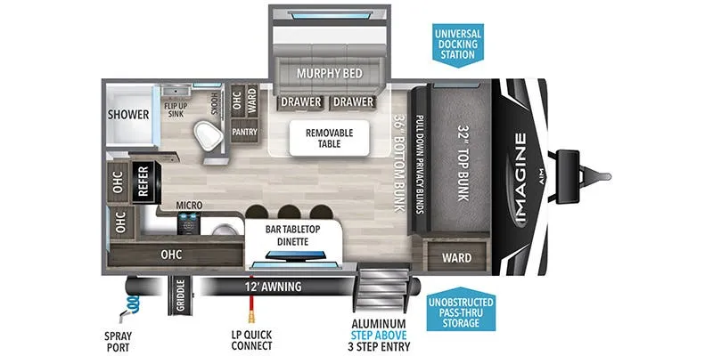 2024 Grand Design Imagine AIM 16BL floor plan