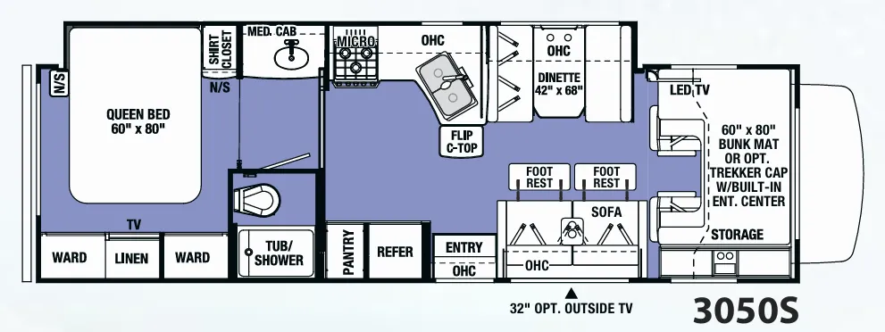 Forest River Sunseeker 3050S floor plan