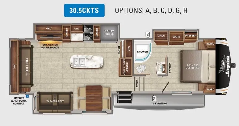 Jayco Eagle HT 30.5CKTS floor plan