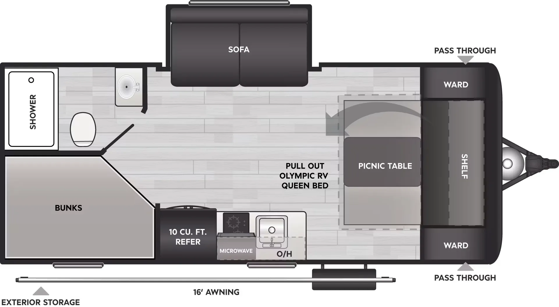 Keystone Hideout Mini 199BHS floor plan