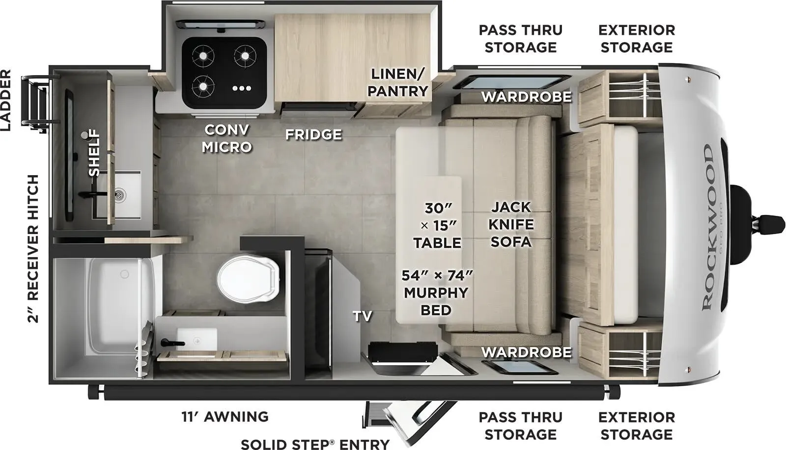 Forest River Rockwood Geo Pro G15FBS floor plan