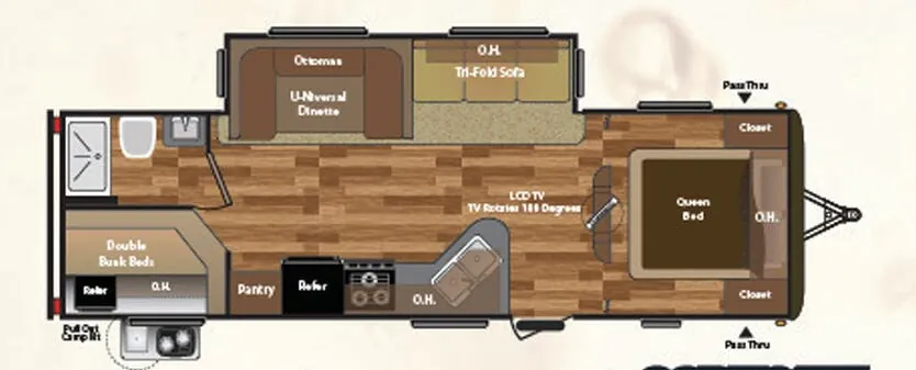 Keystone Hideout 26BHSWE floor plan