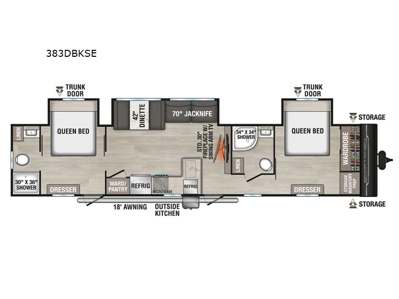 2027 K-Z Sportsmen SE 383DBKSE — Floor plan