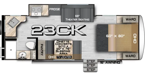 2026 Northwood Nash 23CK - Floor plan