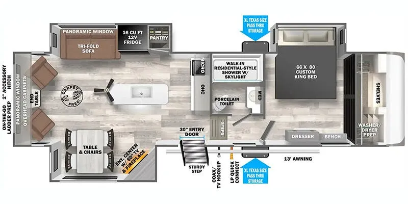 2026 Forest River Wildwood Heritage Glen 286RL - Floor plan