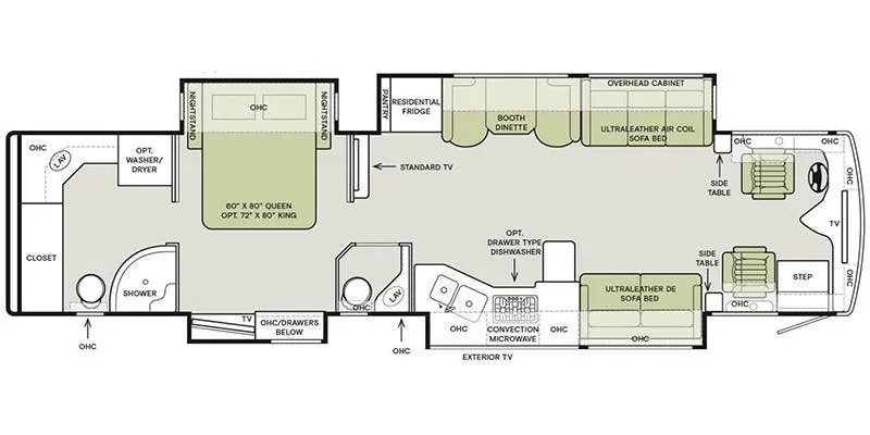 Tiffin Phaeton 40 QBH floor plan