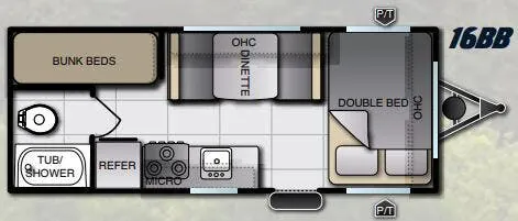 Pacific Coachworks Tango Mini 16BB floor plan