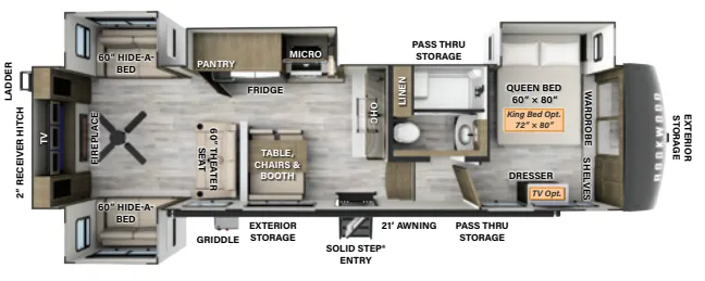 Forest River Rockwood Signature R375RL floor plan
