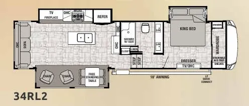 2019 Forest River CEDAR CREEK 34RL2 - Floor plan