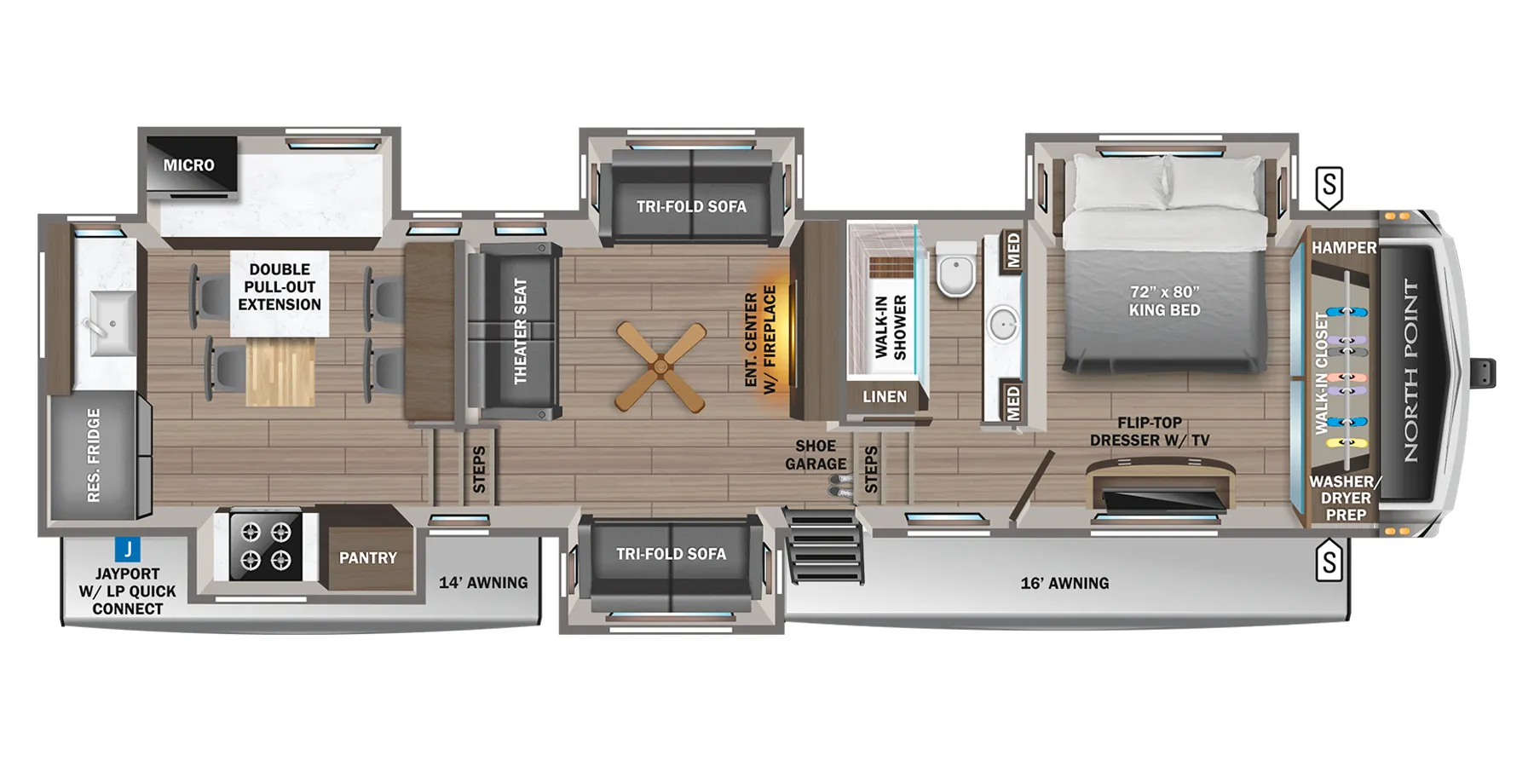 Jayco North Point 380RKGS floor plan