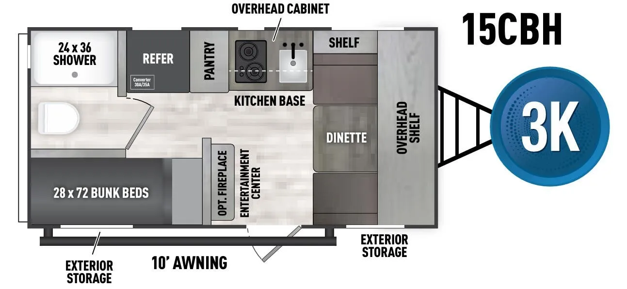Coachmen Clipper 15CBH floor plan