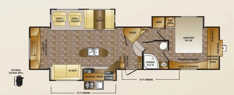 CrossRoads Sunset Trail Reserve SF34RE floor plan