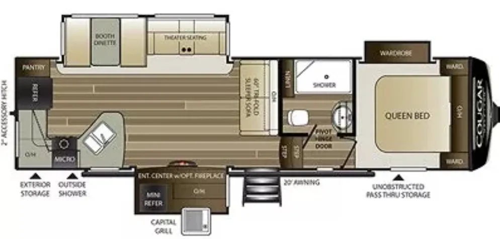2020 Keystone Cougar Half-Ton 29RKS - Floor plan