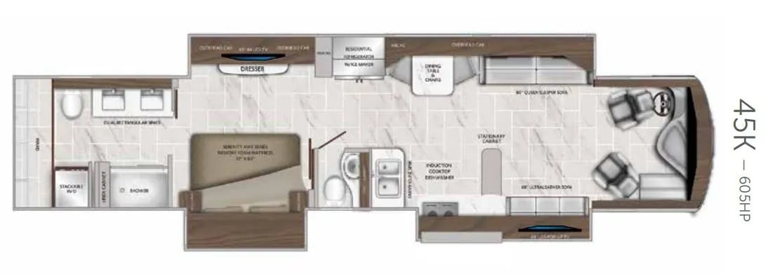 American Coach American Eagle 45K floor plan