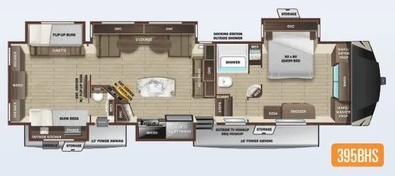 Highland Ridge Open Range 395BHS floor plan