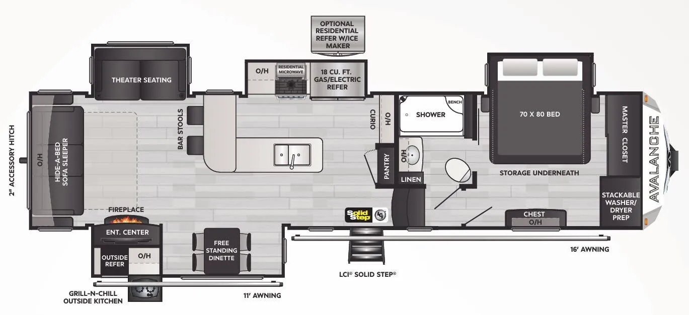 Keystone Alpine Avalanche Edition 338GK floor plan
